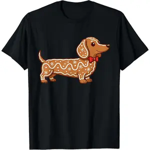 Dachshund Christmas Gingerbread Cookie Weiner Dog Lover T-Shirt