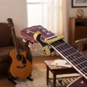 Fast Sliding Guitar Capo Lock Anti-Slip Clamp Portable Stage Performance Clip Easy Tune Adjust No Fret Buzz, Guitar Chord Presser