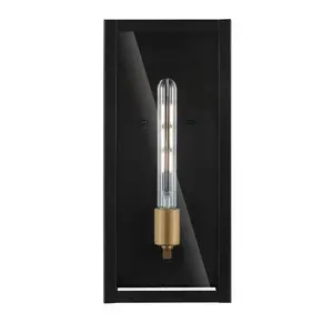 JONATHAN Y Berlin Iron/Glass Modern Industrial LED Outdoor Lantern; for Living Room, Bedroom, Kitchen, Office