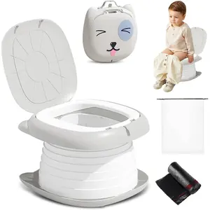 2026 Upgraded Portable Potty Training, Travel Potty for Toddler, portable toilet for kids Foldable, Apply to Seat Emergency Toilet for Camping, Outdoor,Car, Indoor(white Gray)