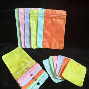 100pcs Macaron Color Glossy Composite Bags, Food-Grade, Moisture-Proof, Dust-Resistant, Reusable, Ideal for Snacks, Tea, Jewelry, Etc