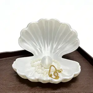 3D Print Shell Trinket Dish Ceramic Conch Ring Holder Jewelry Tray Decorative Jewelry Plate Cute Jewelry Organizer for Home Decor