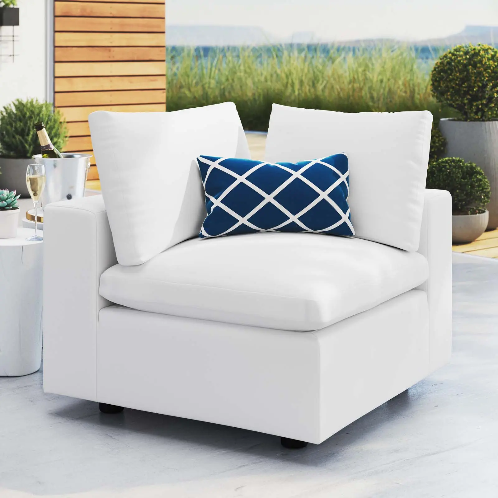 Modway Commix Sunbrella® Outdoor Patio Corner Chair in White