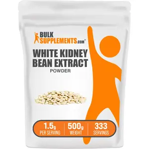 BulkSupplements White Kidney Bean Extract Powder - Edible - Protein - Amino Acids - Vegan - 500g - 1500mg per Serving