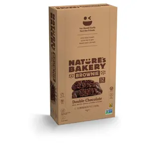 Bakery Whole Wheat Fig Bars, Double Chocolate Brownie, Real, Vegan, NonGMO, Snack bar, 1 box with 12 twin packs (12 twin packs)
