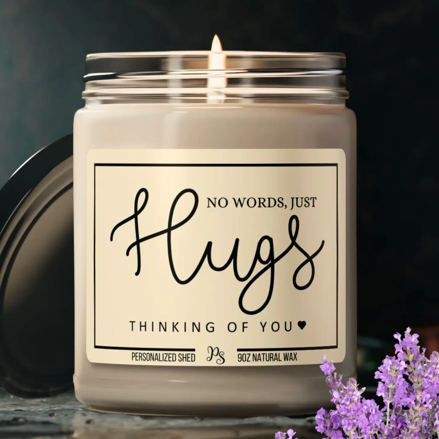 No Words Just Hugs Grief Candle Sympathy Gift Loss of Mother Father Husband Wife Memorial Gift Mourning Gift Condolence Gift Thinking of You