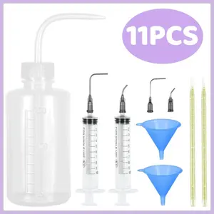 11Pcs Snow Globe Tumbler Supplies Kit - DIY Craft Set with Bent Syringe, Small Funnel & Squeeze Bottles for Cups Supplies for Glitter Snowglobe Tumbler Craft Cup Making - Home Improvement.