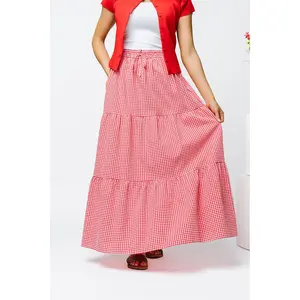 Honeybee Skirt in Raspberry Gingham