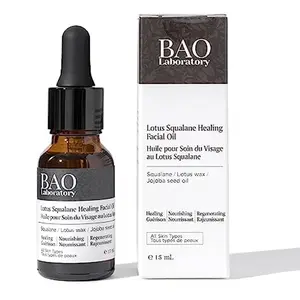 Lotus Squalane Healing Facial Oil Hydrates Dry Skin, Rebalances Oily Skin, Soothes Sensitive Skin, Repairs Acne Prone Skin, Everyday Vitamin Rich Moisturizing Facial Oil for Women(15ML) Hydrating Serum Skincare Hyaluronic Acid Jojoba Organic