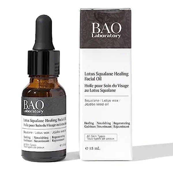 Lotus Squalane Healing Facial Oil Hydrates Dry Skin, Rebalances Oily Skin, Soothes Sensitive Skin, Repairs Acne Prone Skin, Everyday Vitamin Rich Moisturizing Facial Oil for Women(15ML) Hydrating Serum Skincare Hyaluronic Acid Jojoba Organic