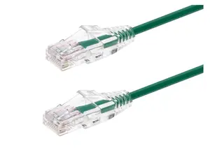 Monoprice Cat6 Ethernet Patch Cable - 14 feet - Green | Snagless RJ45 Stranded 550MHz UTP CMR Riser Rated Pure Bare Copper Wire 28AWG - SlimRun Series