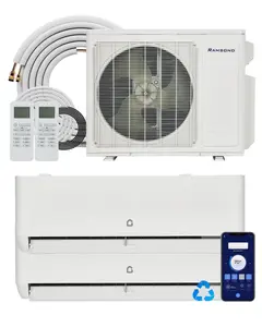 24 SEER2 18000 BTU Dual Zone Mini Split AC Heat Pump, 12K+12K for 2 Rooms, Smart WiFi App, Eco R454B, Cools & Heats 1000 Sq.Ft, Ductless HVAC System with 16ft Pre-Charged Installation Kit