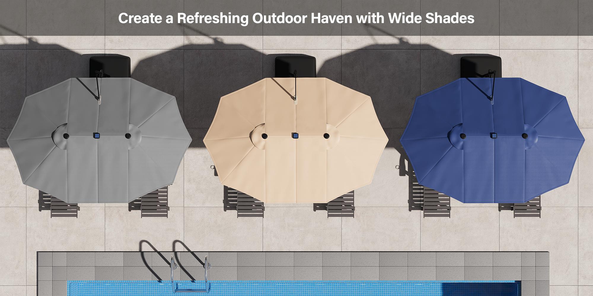 【Adjustable Tilt & Double-Sided】ONBRILL 13/10FT Cantilever Patio Umbrella with Base Included, Heavy Duty Large Outdoor Umbrella Offset for Pool, Patio, Backyard,Outdoor Furniture,Garden Furniture,Summer,Mother's Day Gift