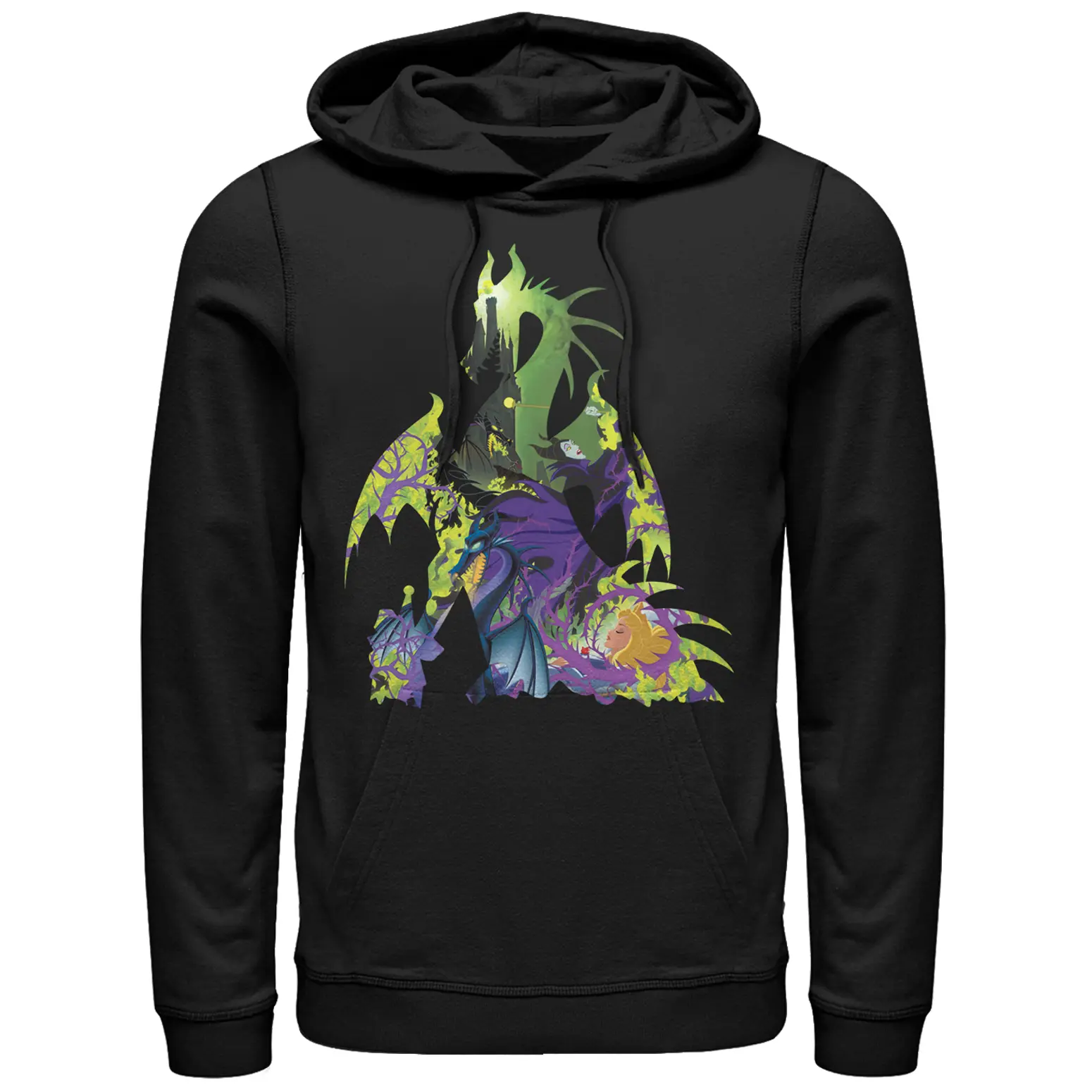 Men's Sleeping Beauty Maleficent Dragon Pull Over Hoodie