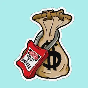 Money Lock Out Sticker, hard hat stickers, Lineman sticker, Laptop Water Bottle Decal Sticker