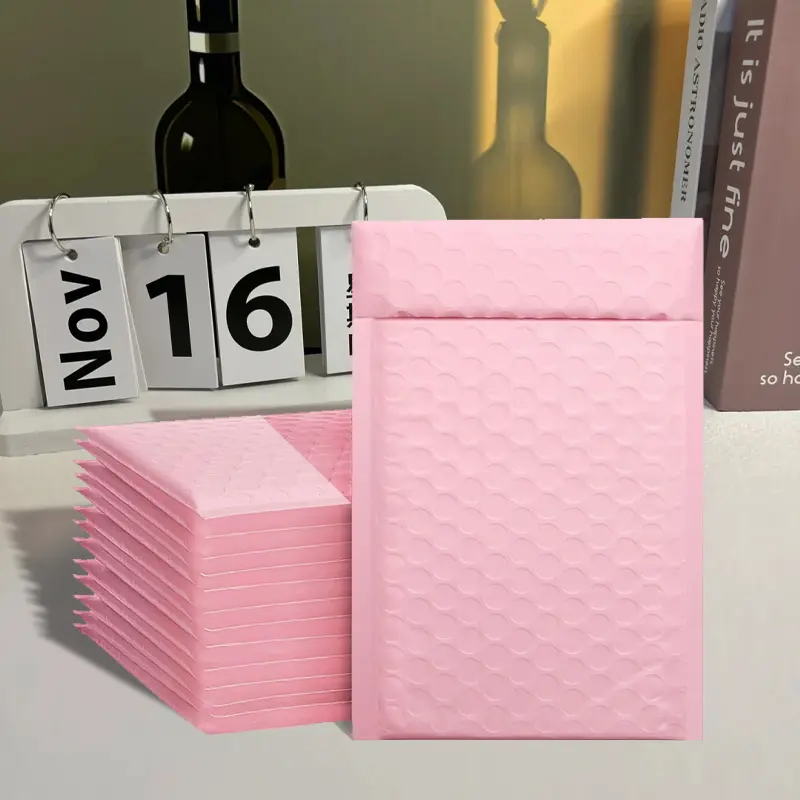 Pink Padded Bubble Mailers, 8x9 in 25-Pack Protective Envelopes for Small Items Shipping & Office Packaging Supplies