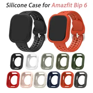Soft Silicone Case For Amazfit Bip 6 smartwatch Accessories Hollow Protective Shell Scratch Bumper Cover For Amazfit bip6 Case