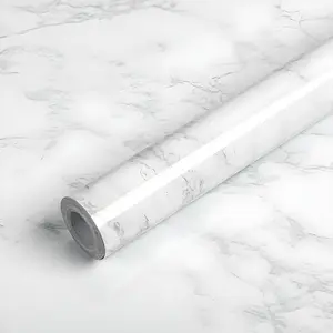 Marble Contact Paper for Countertops, White Grey Faux Marble Wallpaper Peel and Stick, Self Adhesive Removable Counter Top Peel and Stick Waterproof for Cabinets and Backsplash 15.7" X 118"