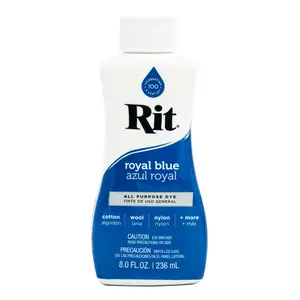 RIT All-Purpose Dye - Royal Blue for Cotton Wool Silk & More Durable Non-Toxic DIY Kit for Crafts - 8 fl oz