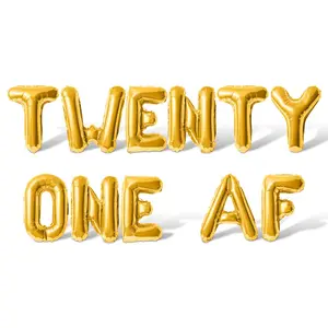 Letter Balloons - TWENTY ONE AF 16" Inch Alphabet Letters Foil Mylar Balloon 21st Birthday Party Banner