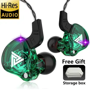 QKZ AK6 Portable Wired In-Ear Earphone, Wired Headphones With Mic, HiFi Subwoofer Noise Cancelling Wired Earphones for Game Sports, 3D Stereo Sound Headphones For Gym & Sports & Game, Headphones 8D Audio, Electronic Audio Earbud