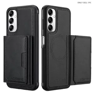 2-in-1 Magnetic Wallet Case with Card Slots, Shockproof Protective Phone Case with Kickstand, Phone Protector, Lightweight Shockproof Cover, Phone Accessories Compatible with Samsung Galaxy A16 A36 A56 A15 A14 A35 A34 A55 A54 A53 A52 4G/5G, Cover