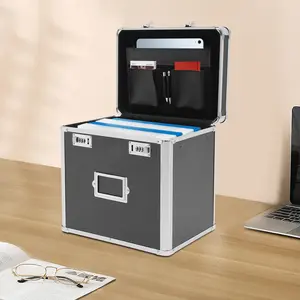 13.4" H X 13.8" W Lockable File Organizer Storage Box