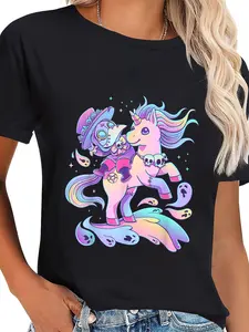 100% Cotton Pastel Goth Cute Creepy Plague Doctor Kawaii Unicorn Occult T-Shirt