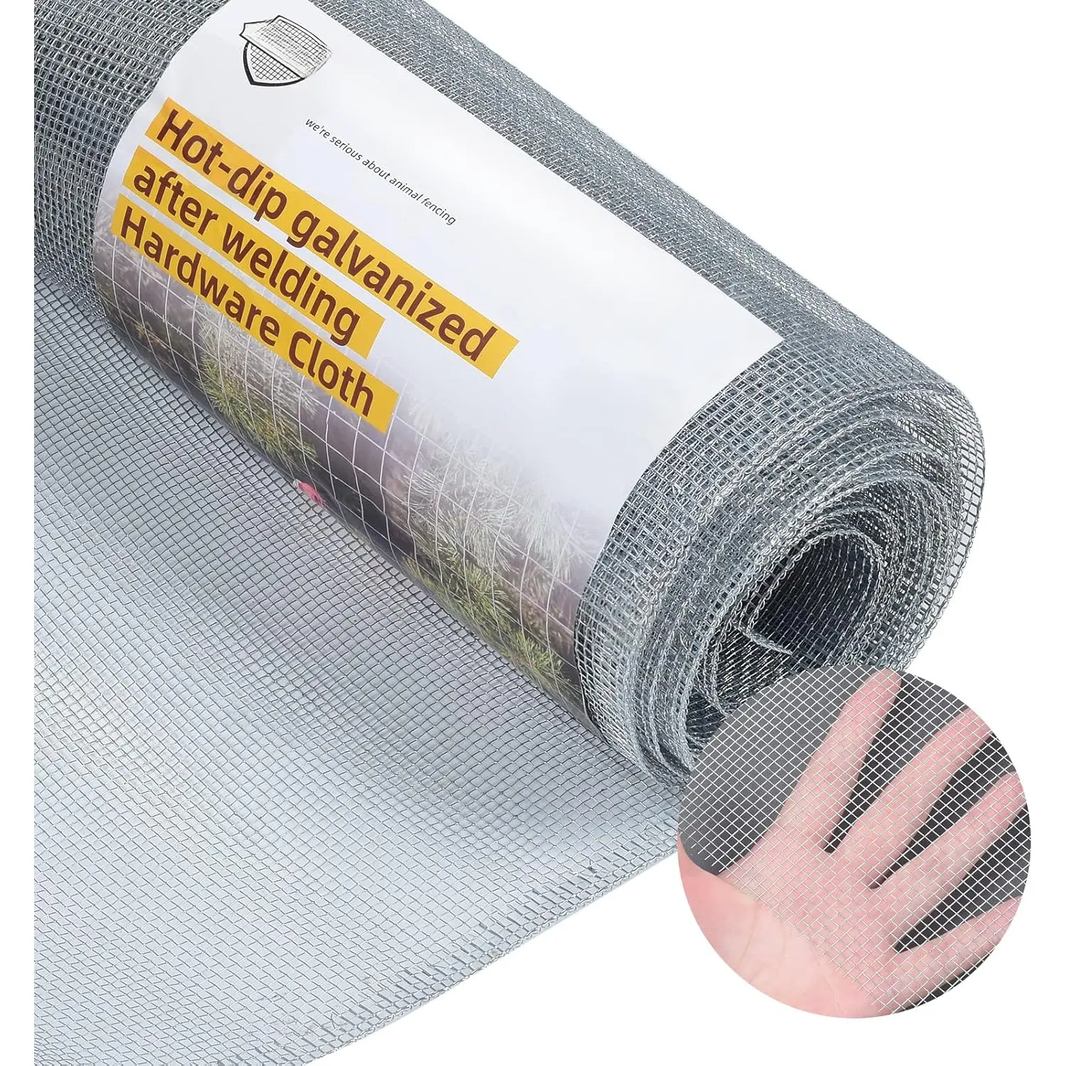 16in x 10ft Hardware Cloth 1/8 inch 27Ga Hot Dipped Galvanized After Welding, Chicken Coop Wire Fence, Welded Metal Fencing Roll Mesh for Bee Screen Garden  Poultry  Netting Cage