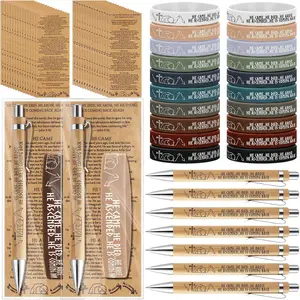 20 Sets Fathers Day Christian  Gifts Resurrection Story  Church  Pens Religious  Bracelets Bookmarks He Came Died Arose Ascended Coming  Party Favors