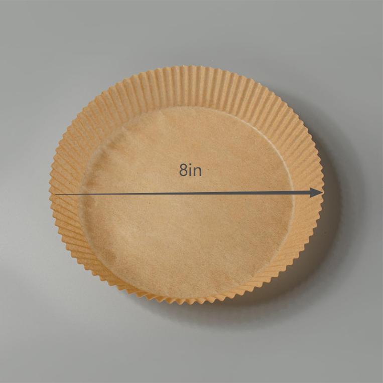 Disposable air fryer liners, 50 pcs [food-grade material]. Unbleached parchment paper liners—nonstick, waterproof, and oilproof—for 5–8 qt air fryer baskets, baking, roasting, microwave, and oven.