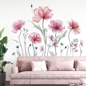 Large Flower Wall  Gifts for Mom  Watercolor Floral Blossom Wall Stickers Bedroom Living Room TV Background  Decor