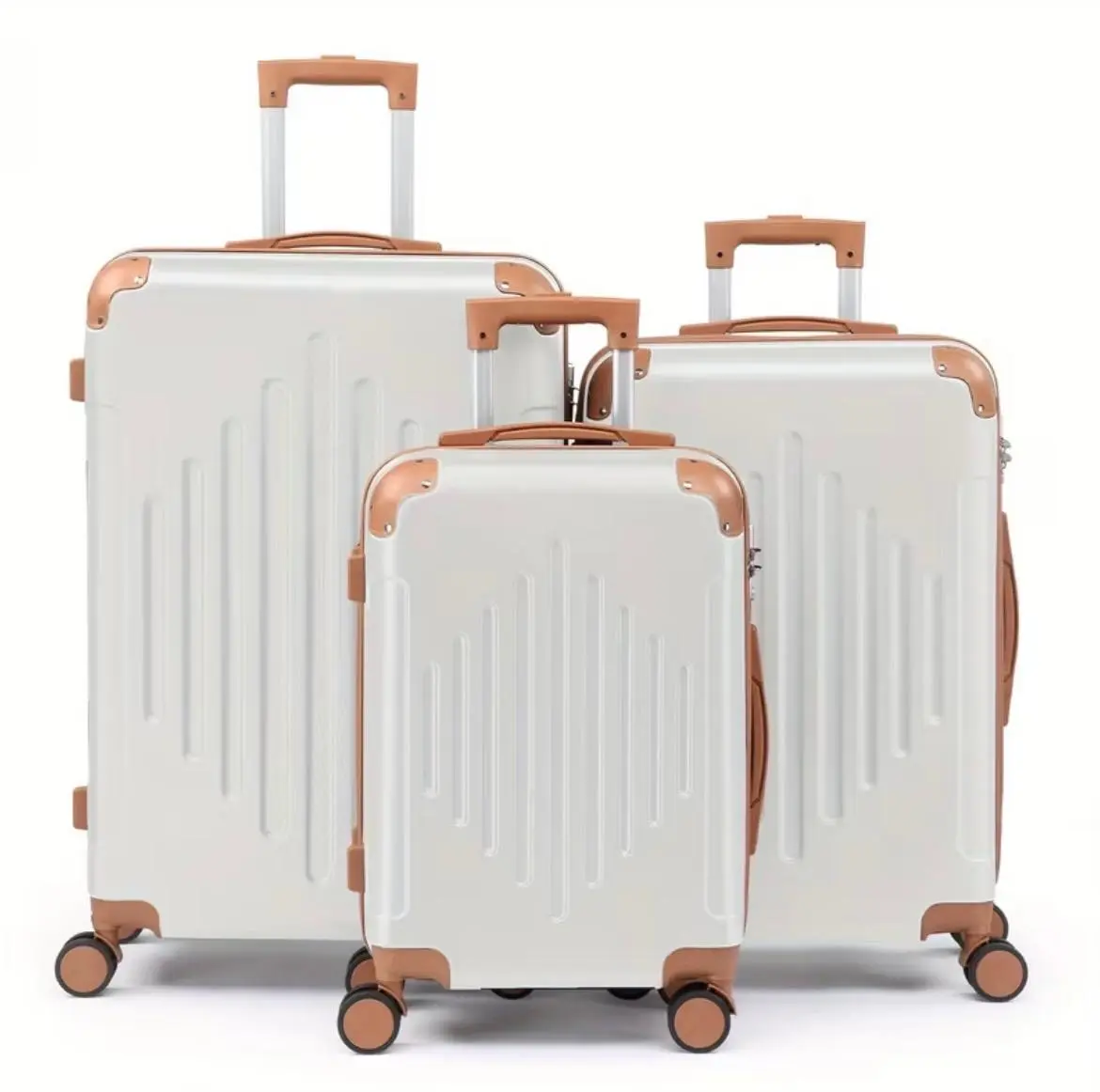 3-Piece Hardside Spinner Luggage Set – Lightweight Hardshell Suitcase Combo with 360° Wheels & Corner Guards, Travel Nested Sets (20", 24", 28")