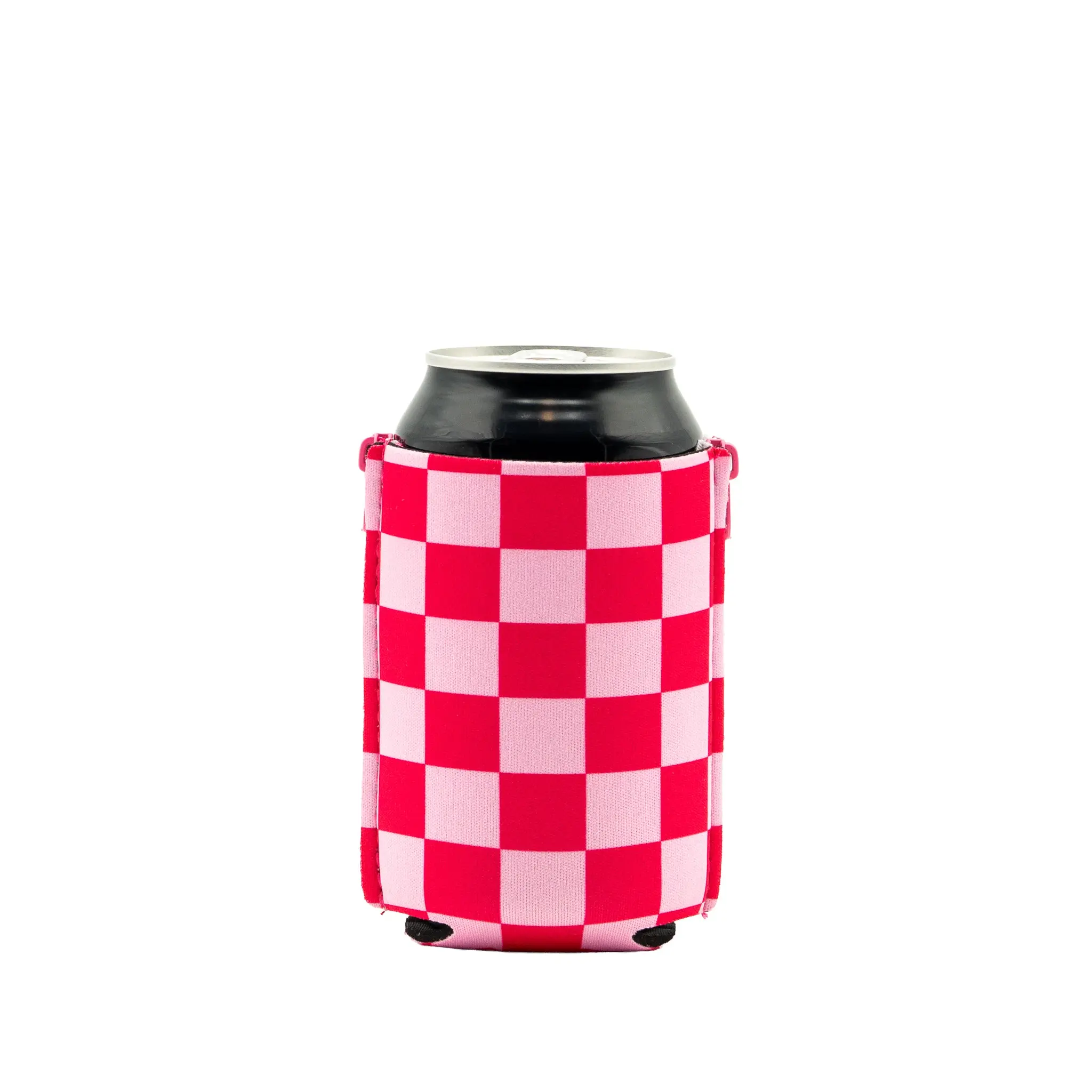 Pink Gingham Adjustable Coozie – Fits Cans, Solo Cups & More | ZipSip Neoprene Drink Holder