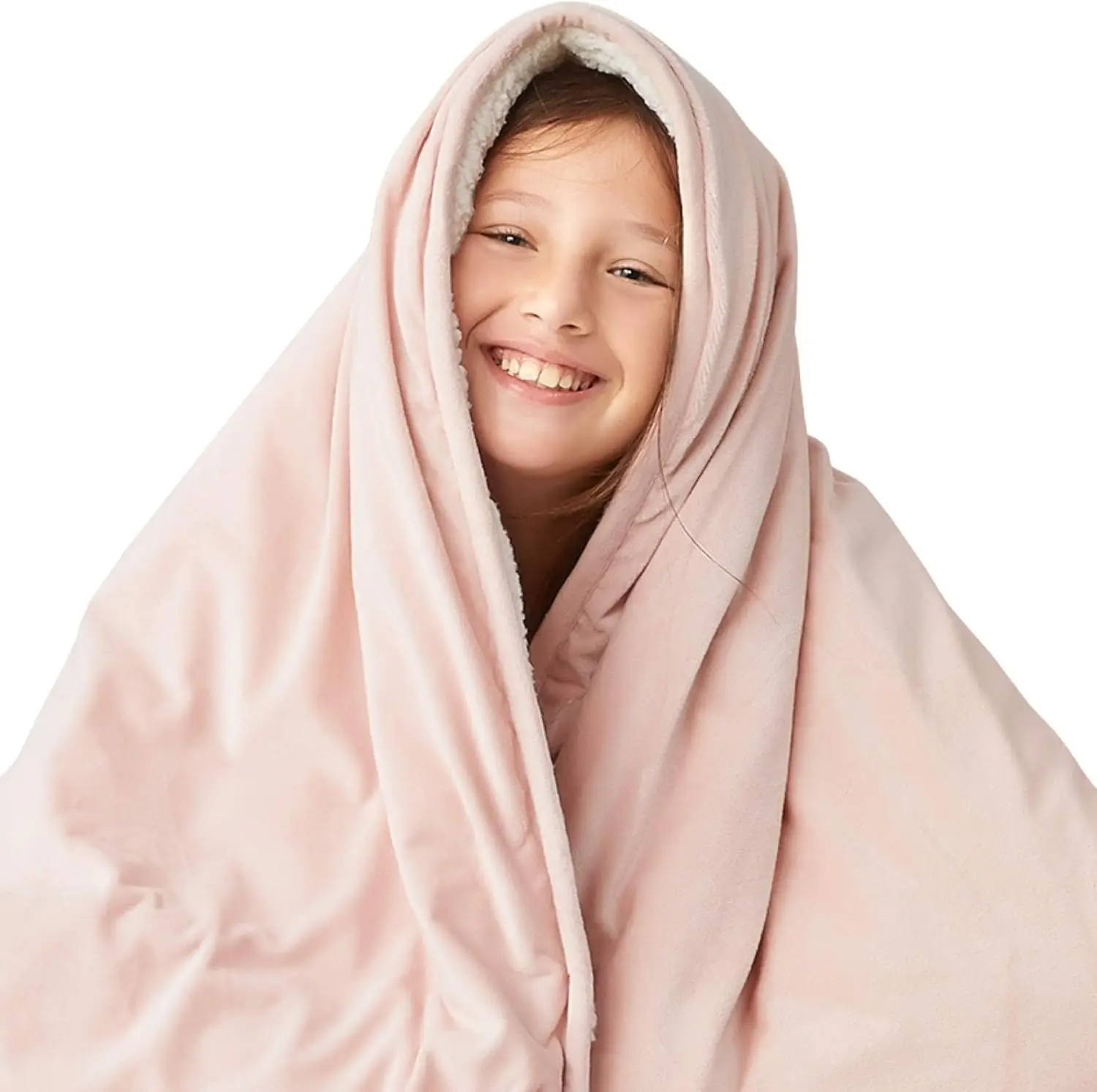 Degrees of Comfort 5lbs Soft Weighted Blanket, Best Sherpa Throw, 36x48 Blush Pink 5 LBS