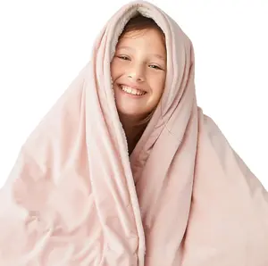 Degrees of Comfort 5lbs Soft Weighted Blanket, Best Sherpa Throw, 36x48 Blush Pink 5 LBS