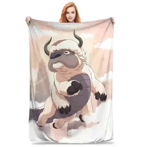 Avatar The Last Airbender Appa Plush Throw Blanket Flannel Warm Decor Suitable for beds and sofas can also be given as a gift