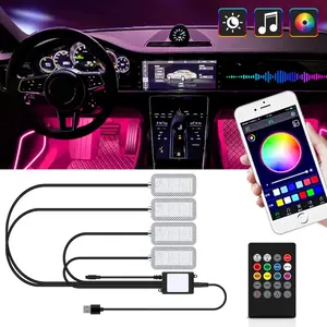 Atmosphere Decorative Lamp Neon Dual control LED Car Interior  with USB Wireless Remote Music APP Control  Ambient Foot Light