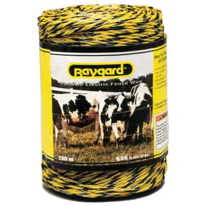 212 MAIN Coated Aluminum Portable Electric Fence Wire, 656 ft Yellow and Black Strands with Strength to Resist Sag for Home Improvement, Garden Supplies, Outdoor