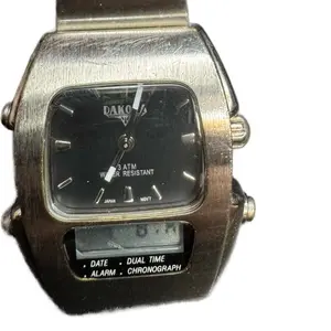 Dakota Quartz WatchWrist with 3 ATM Water Resistant Dual Time Chronograph and Date Alarm Features