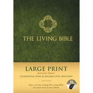 212 MAIN TLB Living Bible - Large Print, Red Letter, Hardcover, Indexed Pages (Published by Tyndale House Publishers)
