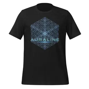 Auraline Design Company Geometry T-Shirt | Neon Blue on Black Design |