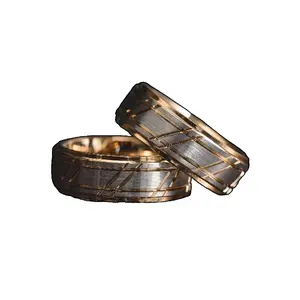 1 Piece Of Men’S Stainless Steel Ring With Rose Gold-Toned Groove Design – A Fashionable Men’S Band, Ideal Gift For Him And A Stylish Ring Accessory As A Christmas Gift For Modern Couples