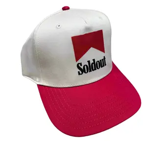 "SOLDOUT" Cream and Red Snapback Hat – Cigarette Logo