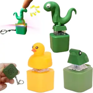 Lizard Duck Frog Keychain Sound, 2026 New Adults Keyboard Clicker Lizards Fidget Toys, Fun Rechargeable Keychain with Colorful Lights, Portable Stress Reliever for Anxiety & Sensory Fun