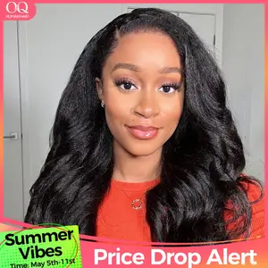 [3 In 1 Half Wig] OQ HAIR Kinky Straight Half Wig Yaki Straight Wavy Easy Wear Go Wig No Glue With Drawstring Invisible Hairline Butterfly Cut Human Hair Glueless Wigs #SummerVibes