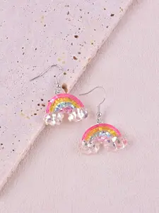 1pair Fashion Rainbow Cloud Woman Dangle Earrings Resin Drop Earrings For Birthday Gift
