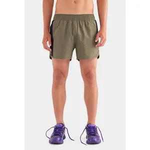 Panelled Stretch Swim Short - Smokey Olive/Black