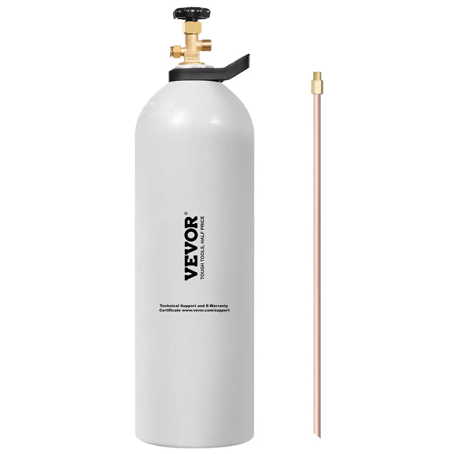VEVOR CO2 Tank, 20 lbs New Aluminum Alloy Cylinder, CO2 Air Tank with Light Spray Coating, CGA320 Valve, Handle Purple Copper Siphon, DOT Approved Cylinder for Draft Beer Dispensing and Soda Maker