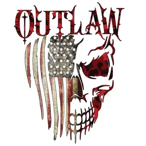 USA Outlaw Skull Camouflage Decal, Classic American Skull Sticker, Rugged Camouflage Vinyl Graphic for Truck Laptop Device, America 250th Anniversary Sticker